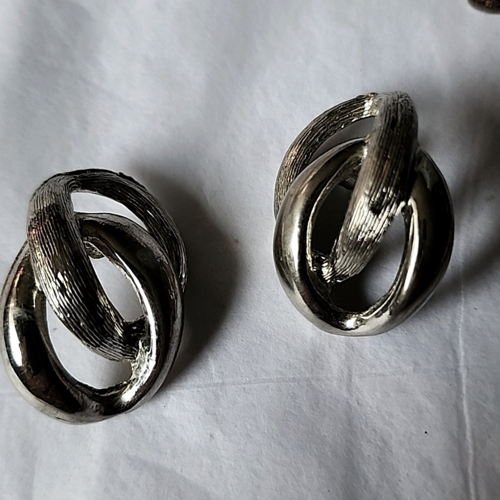 Vintage Earrings Silver Tone